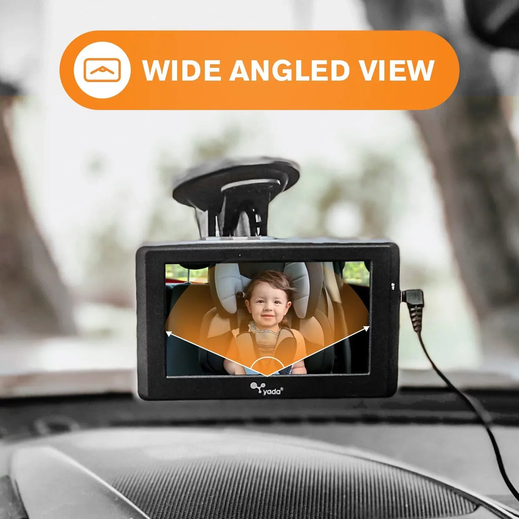 Yada , Car Portable Baby Monitor with Night Vision Cam, Wireless Transmission, Universally Compatible, 4.3 Digital Display, Mounts onto Headrest and/or Windshield