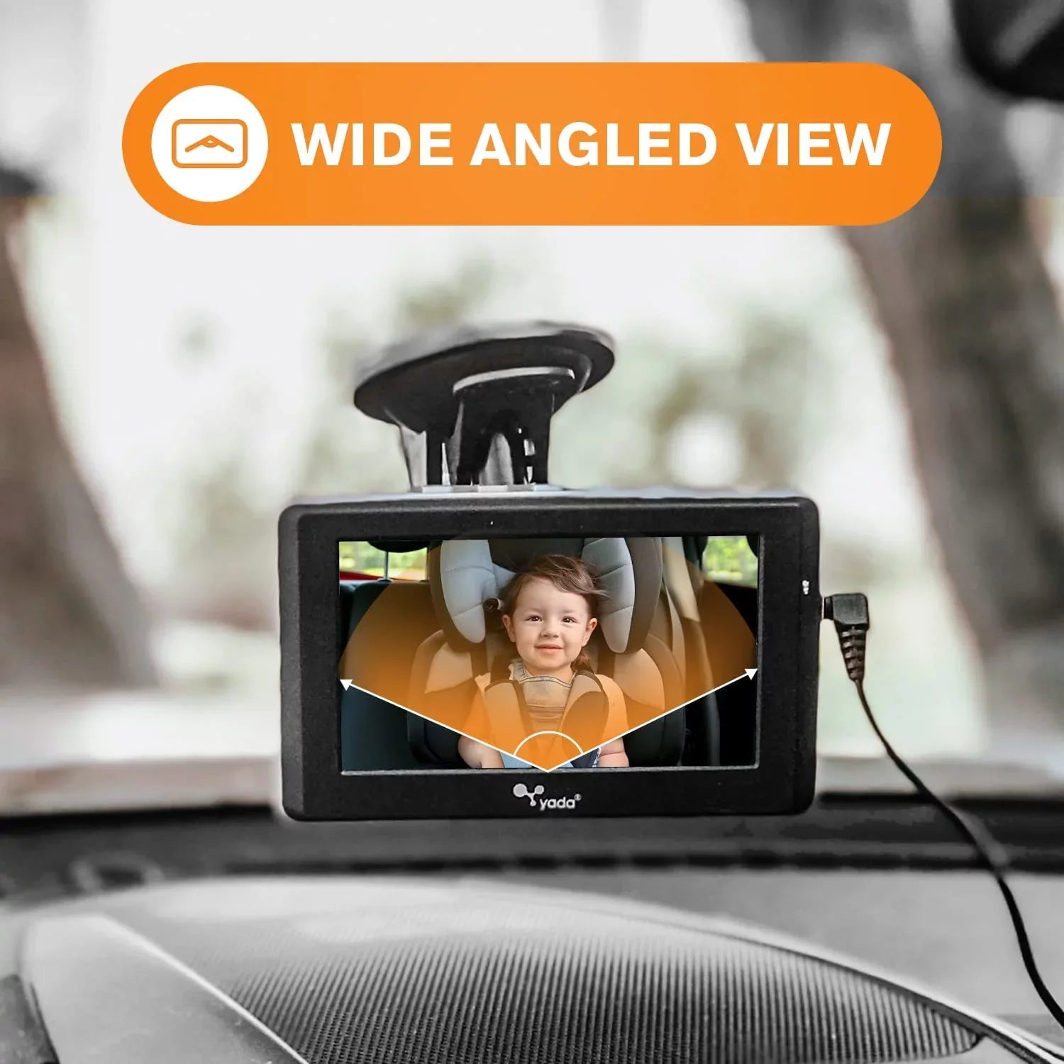 Yada , Car Portable Baby Monitor with Night Vision Cam, Wireless Transmission, Universally Compatible, 4.3 Digital Display, Mounts onto Headrest and/or Windshield