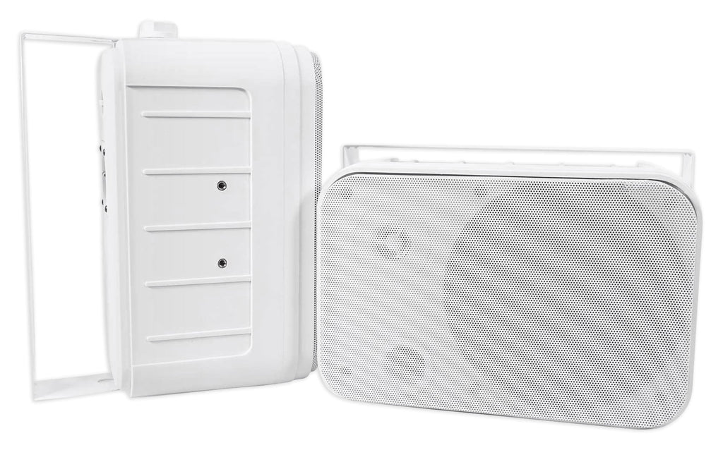 2) Rockville 65S-8 6.5" Outdoor Patio Backyard Garden Speakers+Swivel Brackets