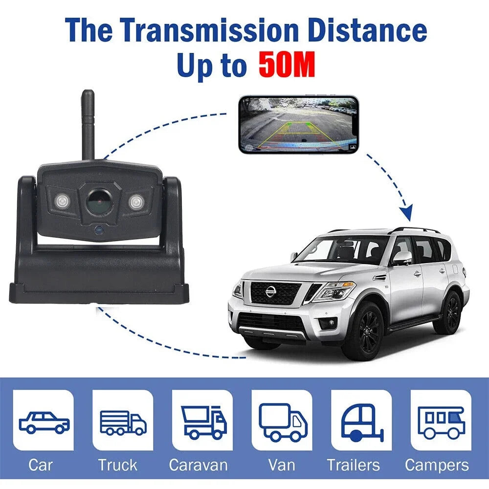 Onemayship  Magnetic WiFi Wireless Backup Camera, Front/Rear View Camera 9600mAh Battery