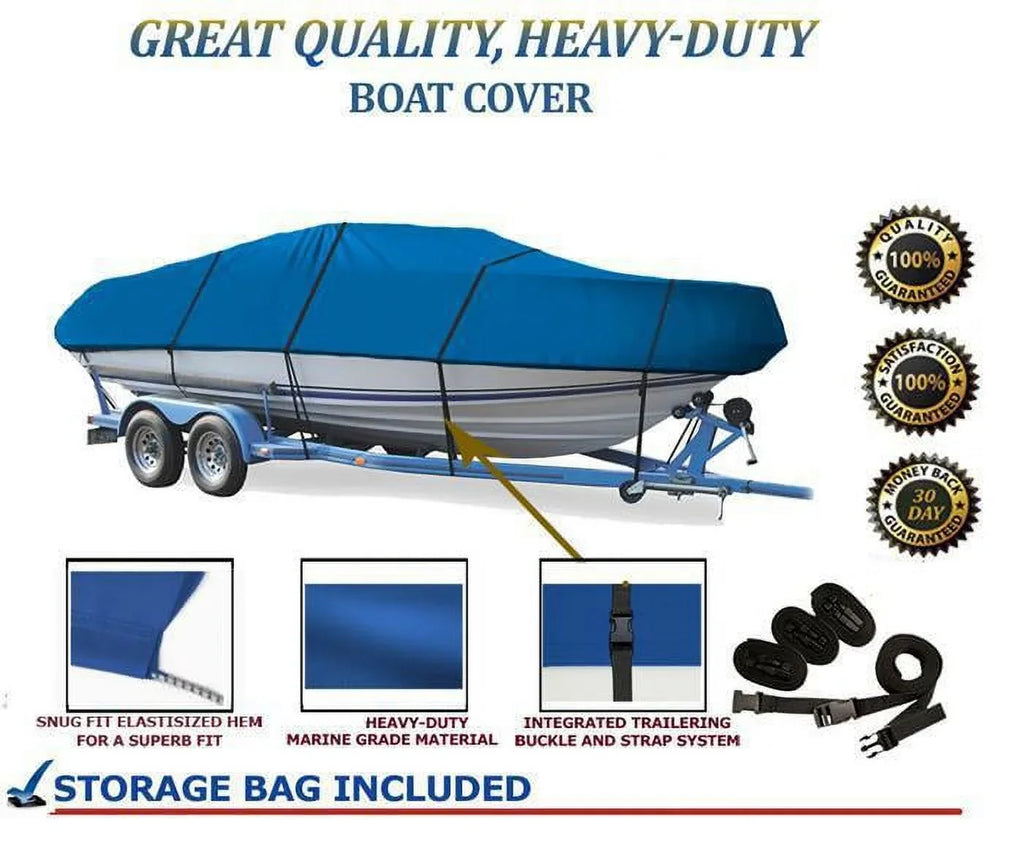 BLUE, GREAT QUALITY BOAT COVER Compatible for TRITON 1546 /CRAPPIE / DS/MV/SS 2003-2010