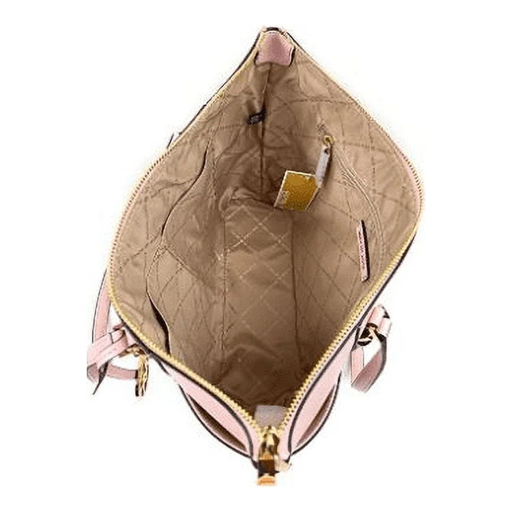 Michael Kors Charlotte Signature Leather Large Top Zip Tote Handbag Bag (Powder Blush Solid), Female