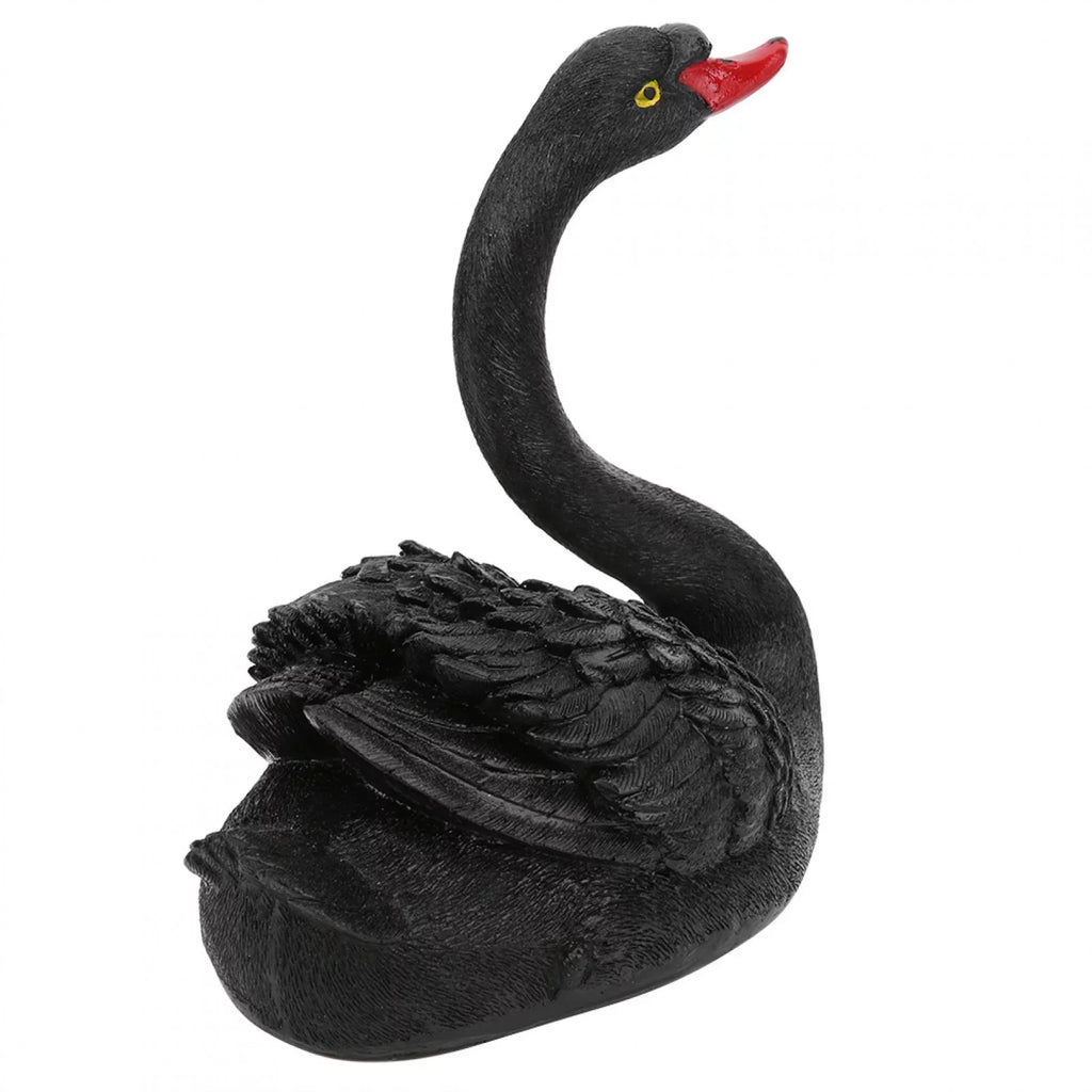 Delaman Adorno de Cisne, Simulación Flotante Linda al Aire Libre Adorno de Cisne Negro Accesorios de jardín para decoración de Patio de jardín