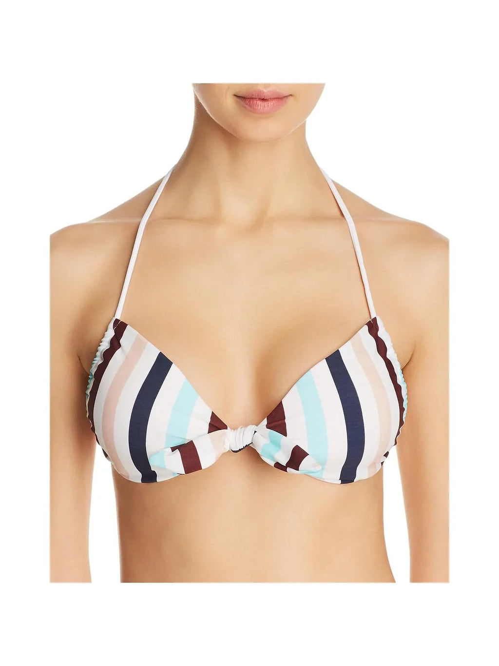 Shoshanna Womens Striped Halter Swim Top Separates White D