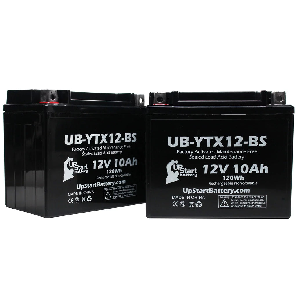 2-Pack UpStart Battery Replacement 2003 Suzuki GSX-R1000 1000 CC Factory Activated, Maintenance Free, Motorcycle Battery - 12V, 10Ah, UB-YTX12-BS