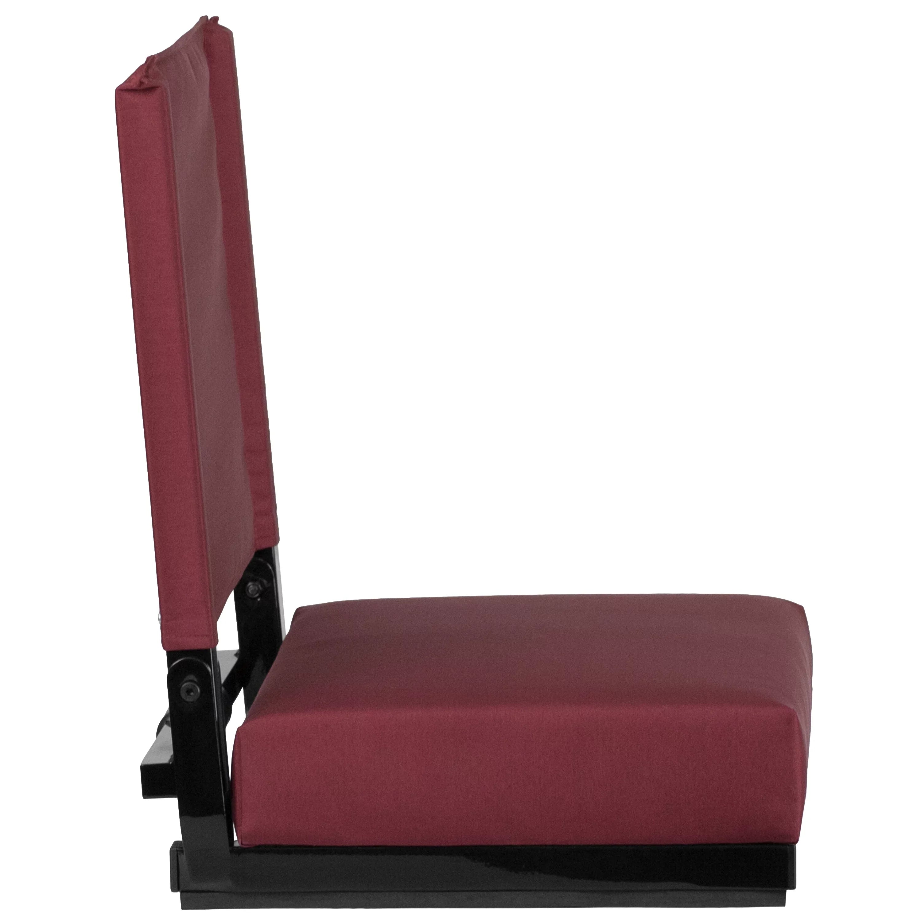 Flash Furniture Grandstand Comfort Seats by Flash - 500 lb. Rated Lightweight Stadium Chair with Handle & Ultra-Padded Seat, Maroon
