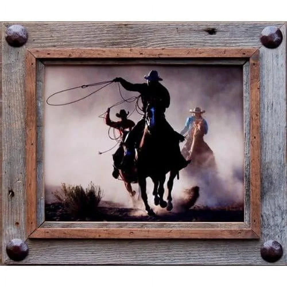 8X10 Hobble Creek Barnwood Picture Frame With Large Accent Tacks
