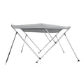 Bimini Top Boat Cover 46" High 3 Bow 79"-84" Wide 6' L Gray, w/ Rear Poles