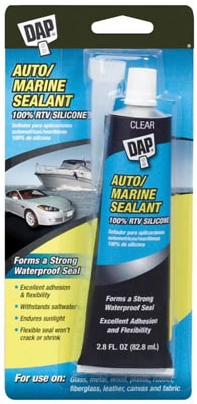 2.8 OZ Auto/Marine Sealant Long Lasting 100% Silicone Rubber Seals & B, Each