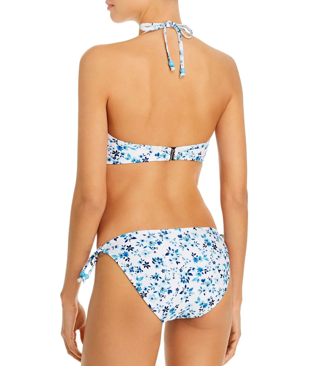 Shoshanna Womens Underwire Floral Halter Swim Top Blue DD