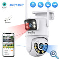 INTELIVE 4K Security Camera with Floodlight, Human Deduction Wireless Outdoor Camera, Rechargeable Powered Home Surveillance Camera with Full Color Night Vision Two Way Voice