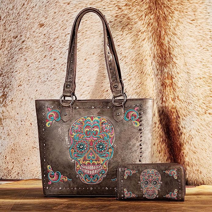 Leather Tote Bag Western Style Shoulder Bag Handbag and Purse for Women