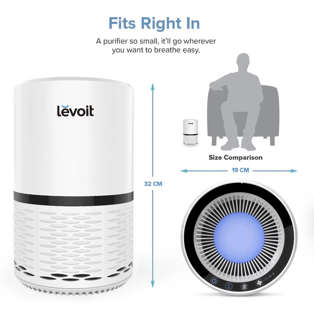 LEVOIT LV-H132 Air Purifier with True Hepa Filter for Smoke, Bacteria, and More
