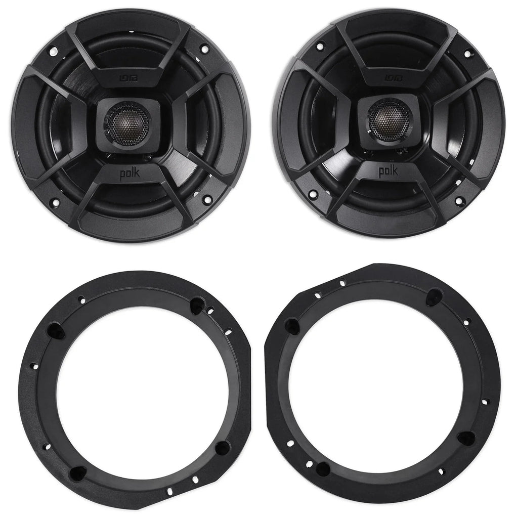1998-2013 Harley Davidson Touring 6.5" 300w Polk Audio Speakers w/Adapter PLatitudees