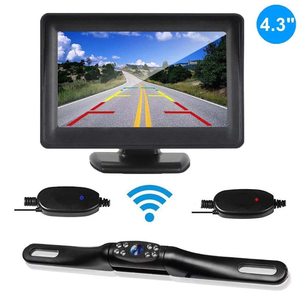 Wireless Car Backup Camera Rear View HD Parking System Night Vision+ 4.3 Monitor