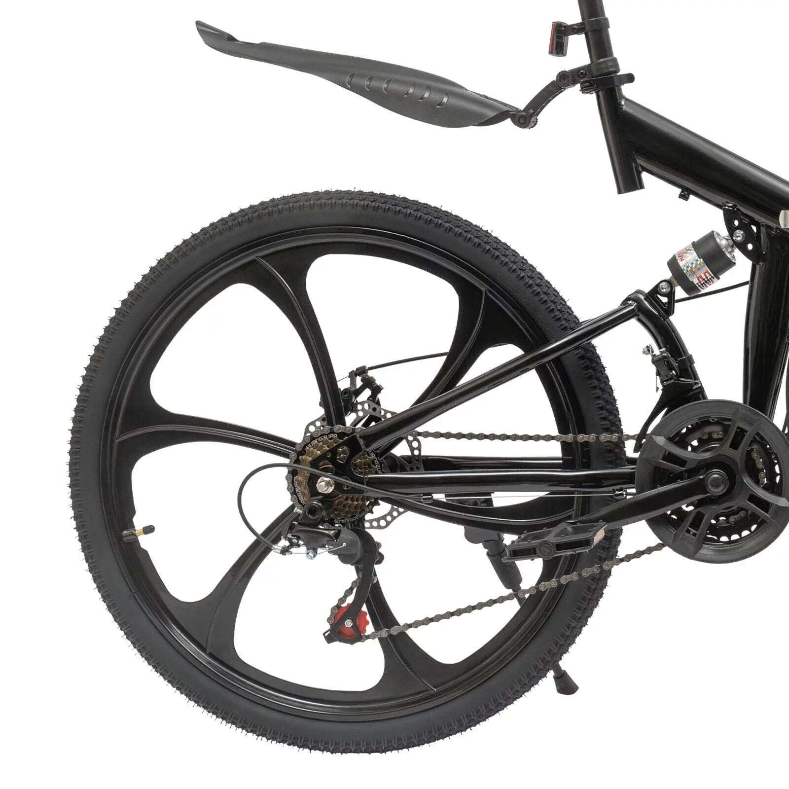 Miumaeov 26" Black Adult Folding Bike 21-Speed Shifter Folding City Bike Light Weight Carbon Steel Camping Bicycle Max Loading 150kg/330lbs