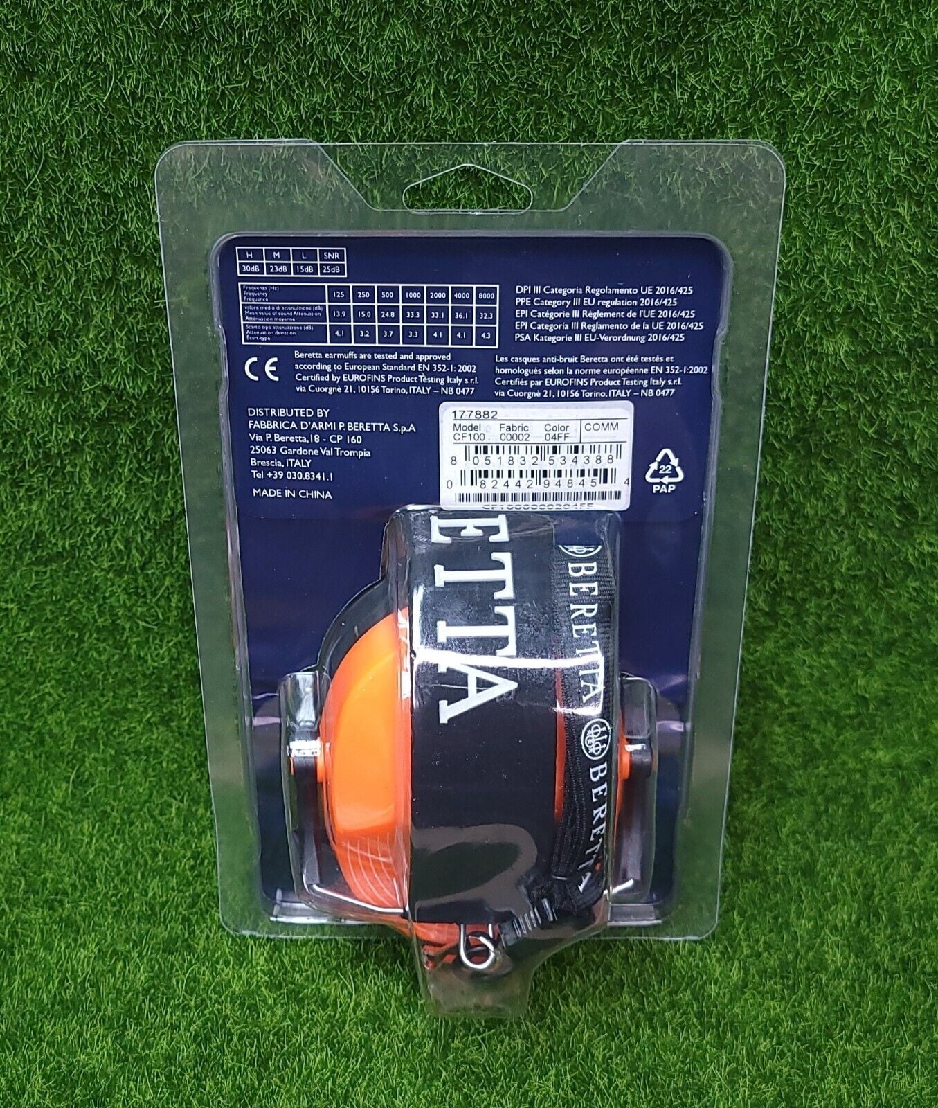 Beretta Safety Pro Earmuff, 25dB, Orange Fluorescent