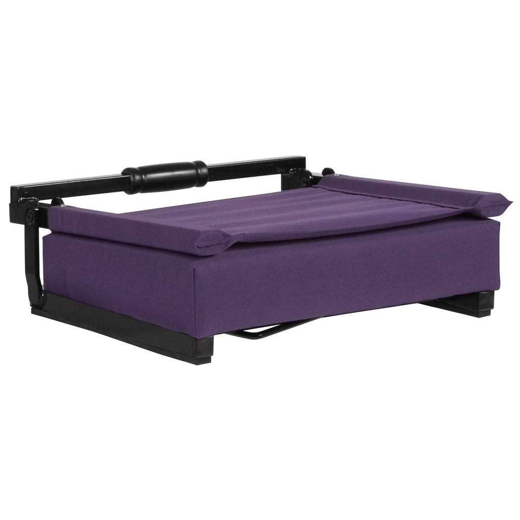BizChair Set of 2 500 lb. Rated Lightweight Stadium Chair with Ultra-Padded Seat, Dark Purple