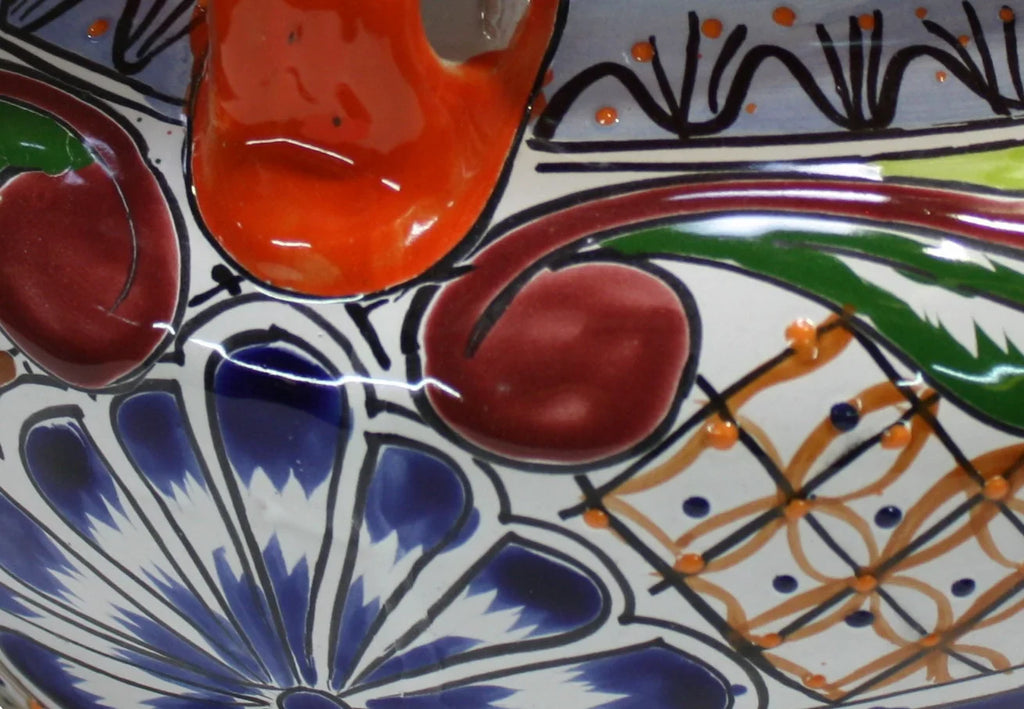 Small-Sized Cherato Mexican Colors Talavera Ceramic Garden Pot