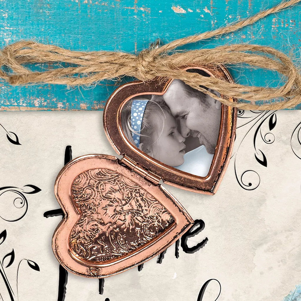 Let Your Faith Be Bigger Than Fears Teal Distressed Locket Easel Back Picture Frame