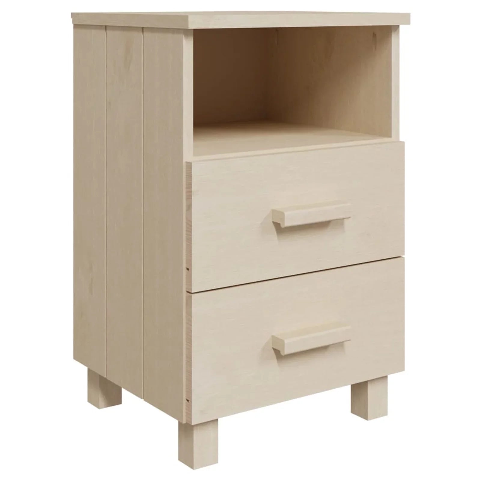 Htovila Bedside Cabinet HAMAR Honey Brown 15.7"x13.8"x24.4" Solid Wood Pine
