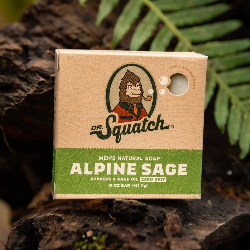 Dr. Squatch Men's Soap Variety 4 Pack - Men's Natural Bar Soap - Coconut Castaway, Alpine Sage, Fresh Falls, Eucalyptus Greek Yogurt