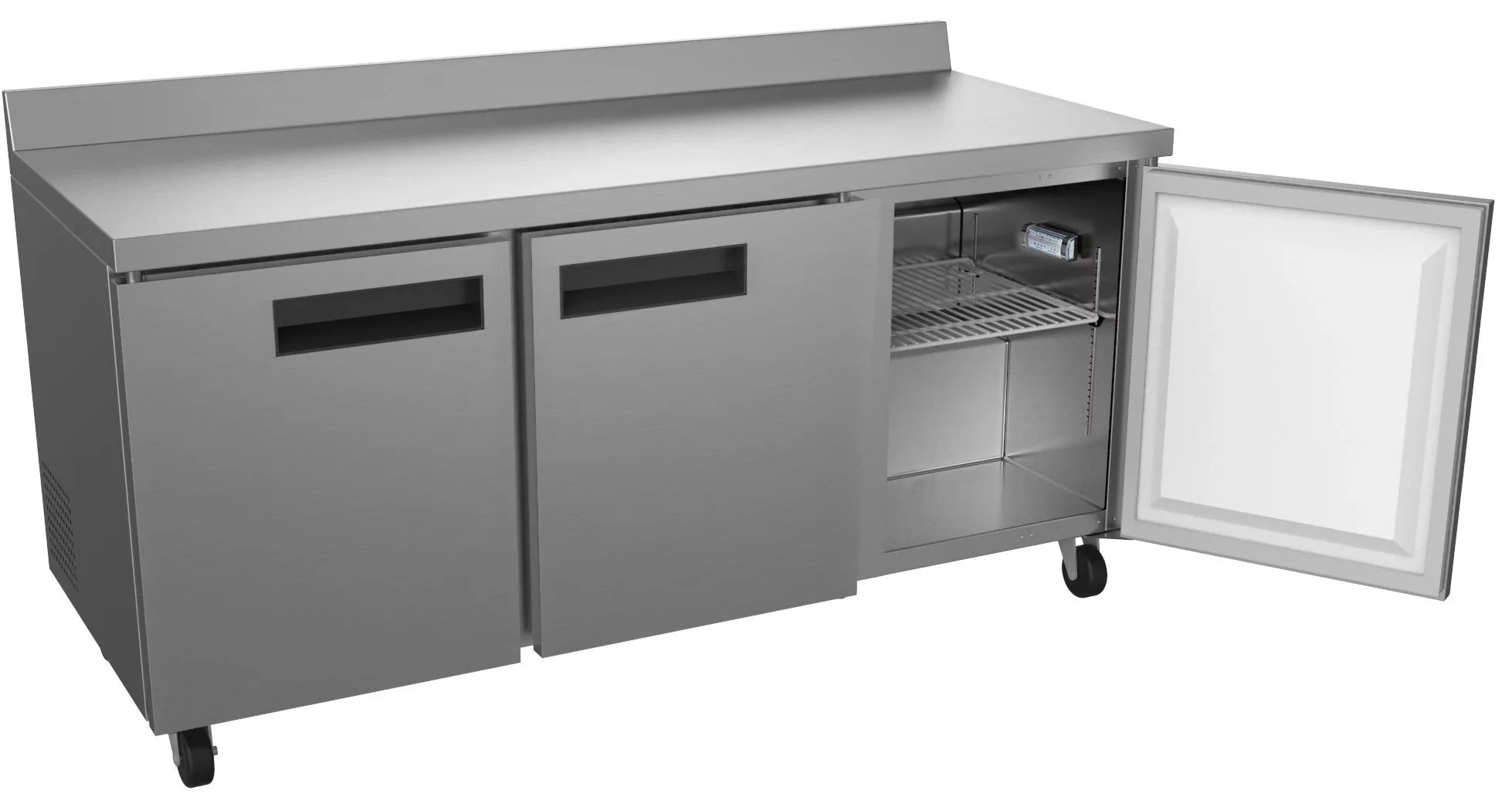 KoolMore 72 in. Commercial Three Door Worktop Refrigerator in Stainless Steel, 16.9 Cu. ft.