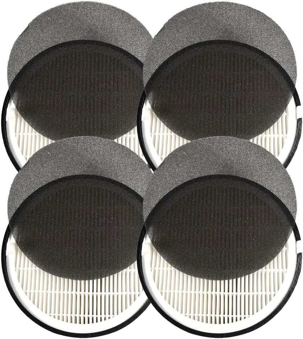 HQRP 4-Pack LV-H132-RF Replacement Filter Compatible with LEVOIT LV-H132 Air Purifier, 3-in-1 HEPA Activated Carbon Filter Set