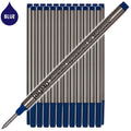 Jaymo Replacement for Montblanc 105159 - Measures 4.44 in / 113 mm Long - Rollerball Pen Refill - 24 Blue