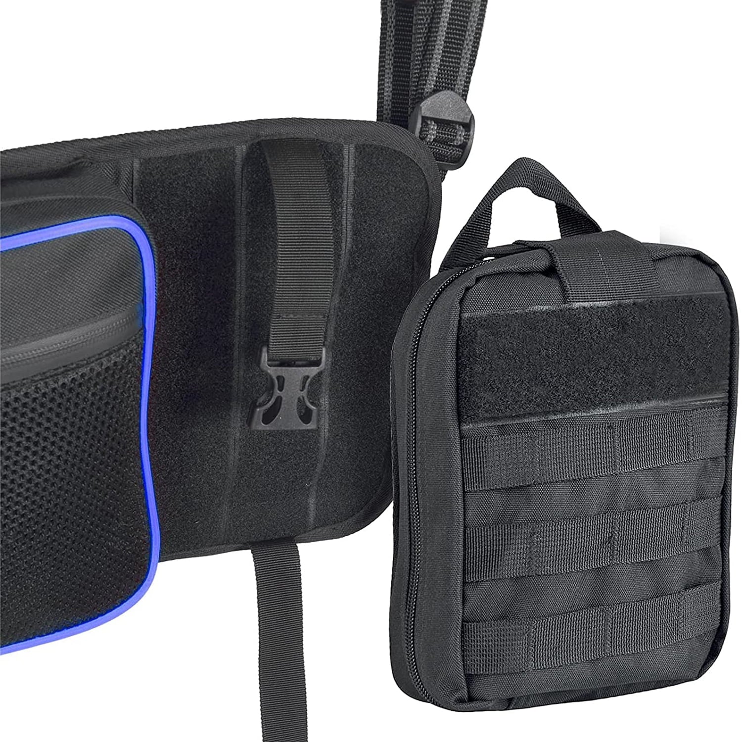 UTV Car Organizer Large Roll Cage Cargo Rear Storage Bag Gear Bags For Most Full Size For Polaris For Yamaha For Kawasaki UTVs (Blue)