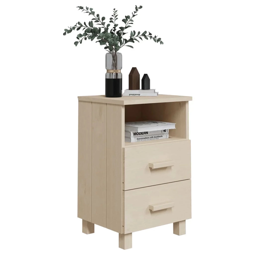 Htovila Bedside Cabinet HAMAR Honey Brown 15.7"x13.8"x24.4" Solid Wood Pine