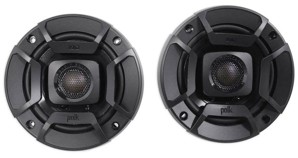 (2) Polk Audio 4" Chrome Tower Speakers+MTX 2-Channel Amp For ATV/UTVCART