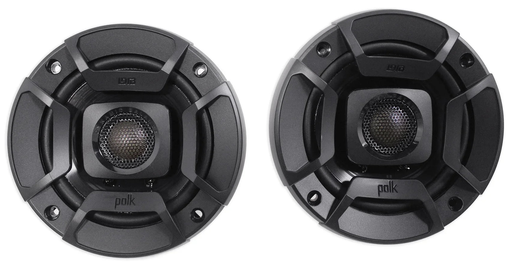 (2) Polk Audio 4" Chrome Tower Speakers+MTX 2-Channel Amp For ATV/UTVCART