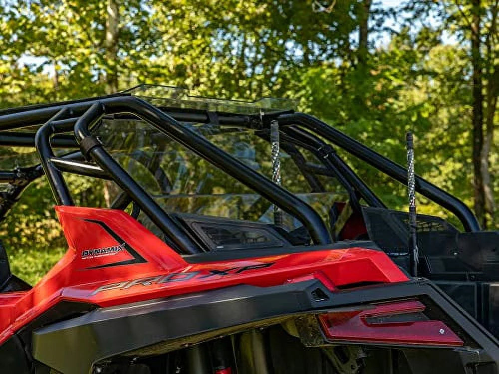 SuperATV Heavy Duty Dark Tinted Non|Scratch Resistant Rear UTV Windshield for 2020+ Polaris RZR PRO XP 4 (4 Seater)|Made in USA|Eliminates suction from front windshield|RWS-P-PROXP4-71