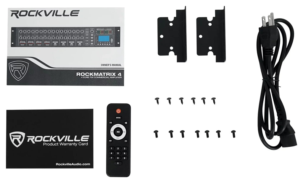 Rockville ROCK MATRIX Multi Room Home Receiver+6) Ceiling+2) Black Wall Speakers