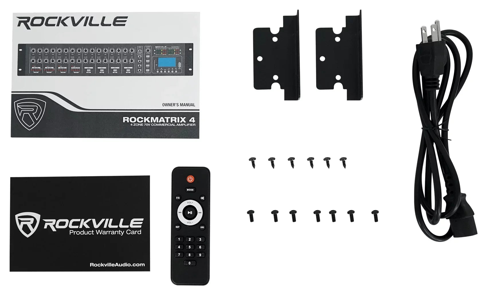 Rockville ROCK MATRIX Multi Room Home Receiver+6) Ceiling+2) Black Wall Speakers