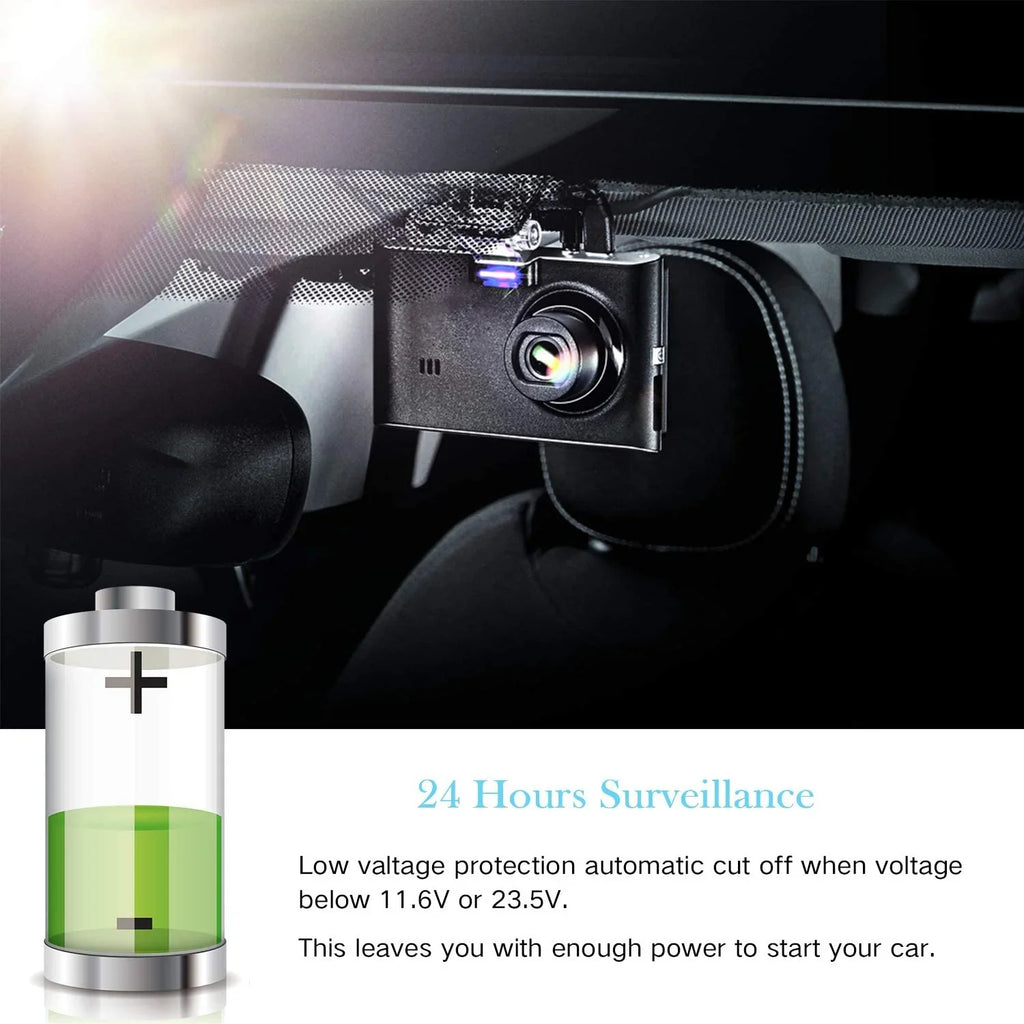 Dash Cam Hardwire Kit, ro USB Hard Wire Kit for Dashcam, Plozoe 12V-24V to 5V Car Dash Camera Charger Power Cord,