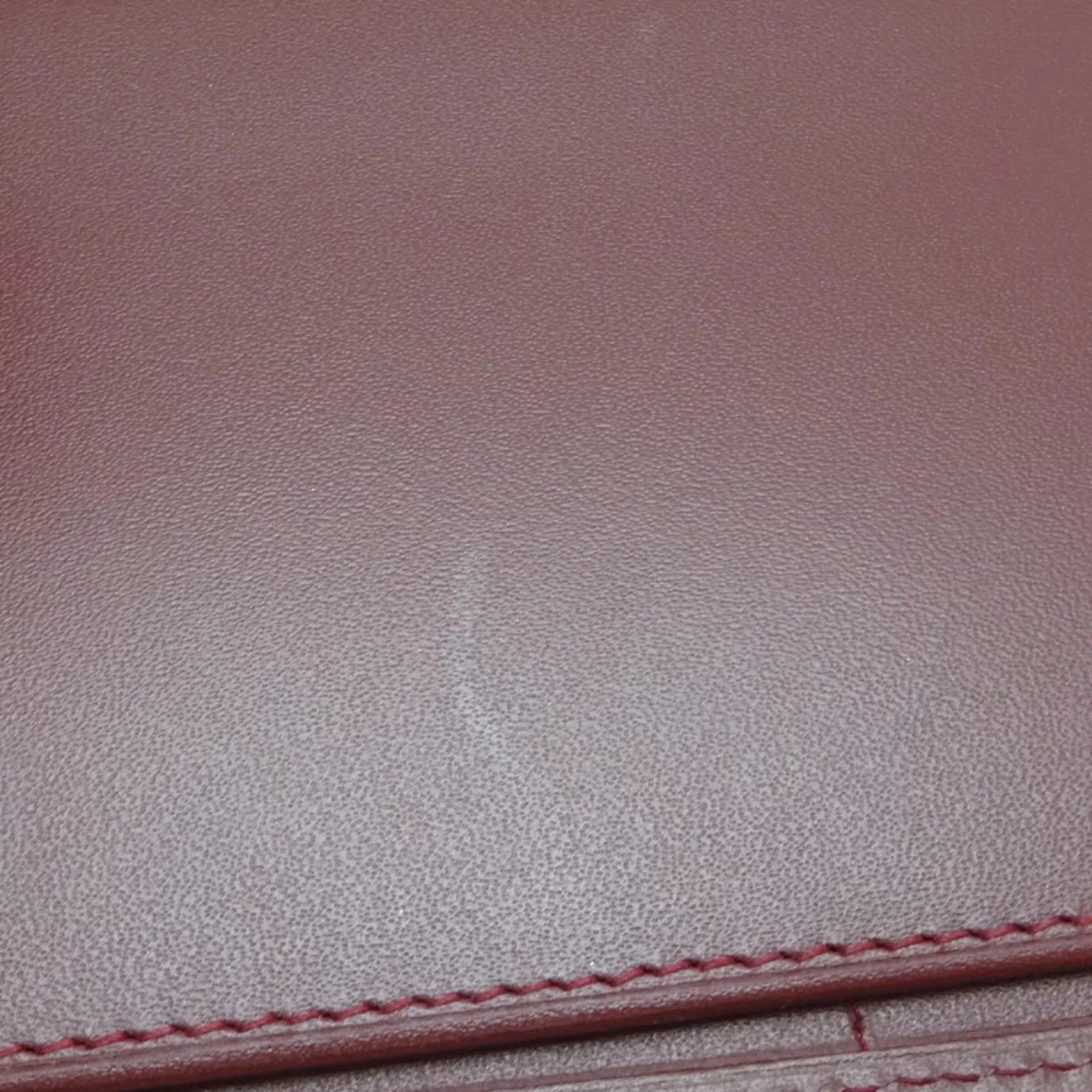 Pre-Owned Cartier Mastline Long Wallet Women's Leather Bordeaux (Red) (Good)