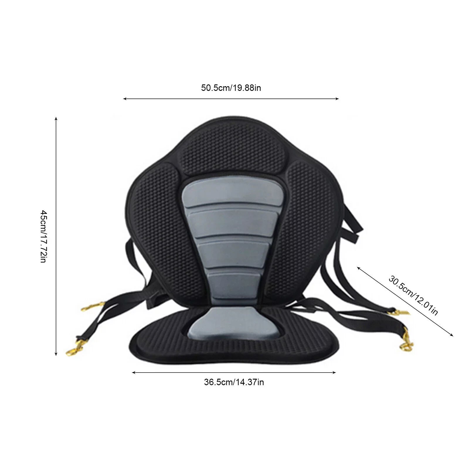 Adjustable Padded Kayak Seat Detachable Backpack Bag Canoe Backrest Storage Kayak Seat Deluxe Padded Boat Seat with Storage Bag Adjustable for Kayaking, Canoeing, Drifting, Rafting, Fishing