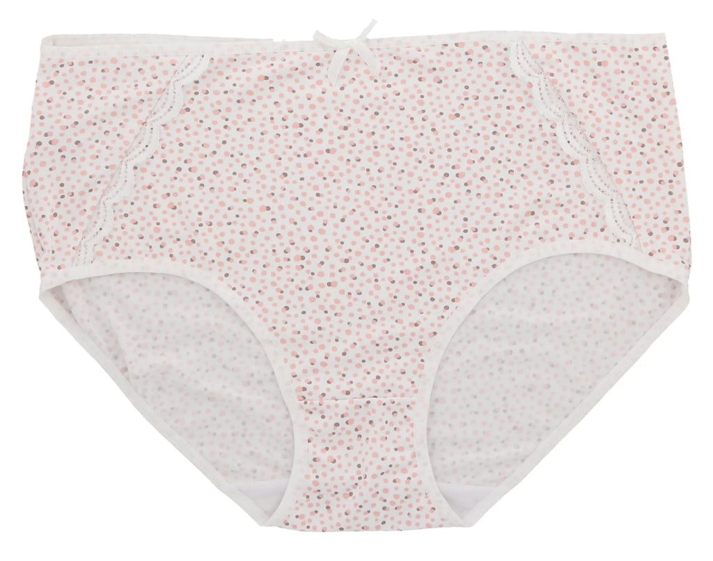 Delta Burke Intimates Women's Plus Size Sexy Classic High Rise Brief Panties (5Pr) (X-Large, Pink Floral Dots)