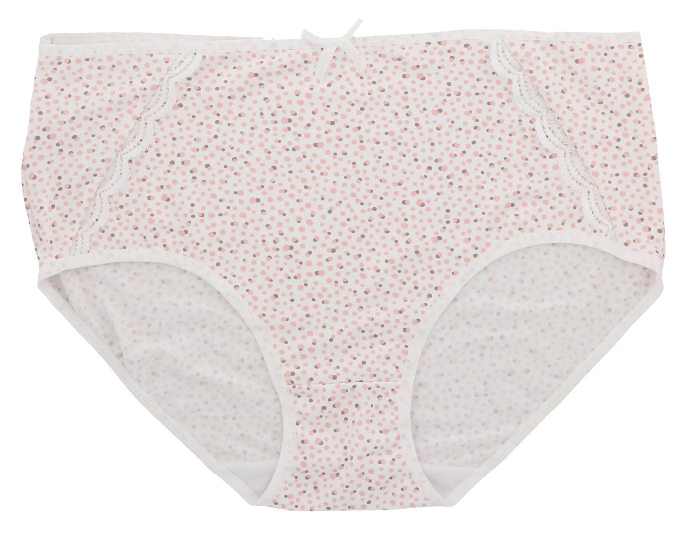 Delta Burke Intimates Women's Plus Size Sexy Classic High Rise Brief Panties (5Pr) (X-Large, Pink Floral Dots)