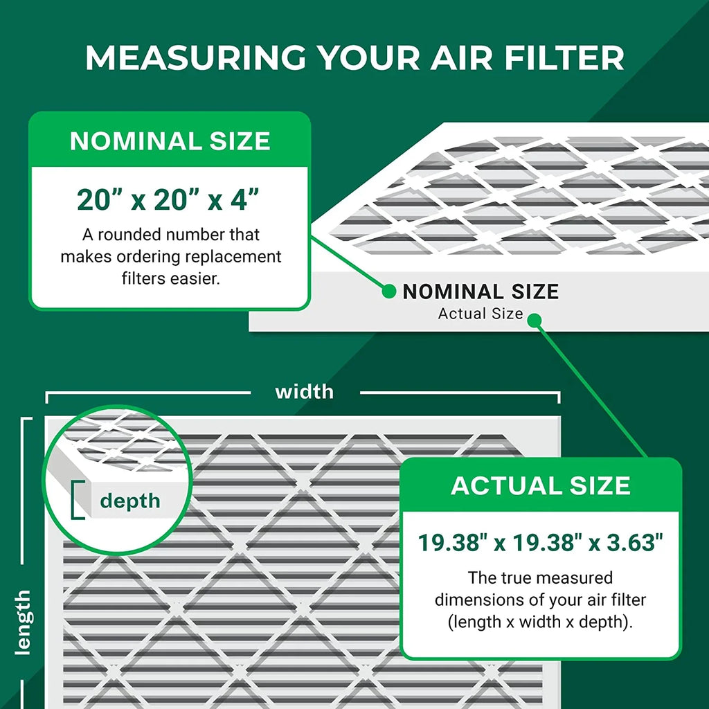 Filterbuy 20x20x4 MERV 13 Pleated HVAC AC Furnace Air Filters (4-Pack)