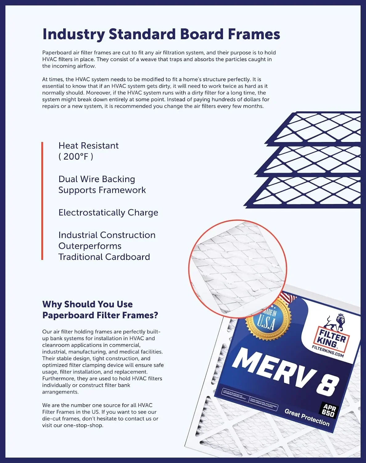 Filter King 36x9.5x1a Air Filter | 4-PACK | MERV 8 HVAC Pleated A/C Furnace Filters | MADE IN USA | Actual Size: 36 x 9.5 x .75"