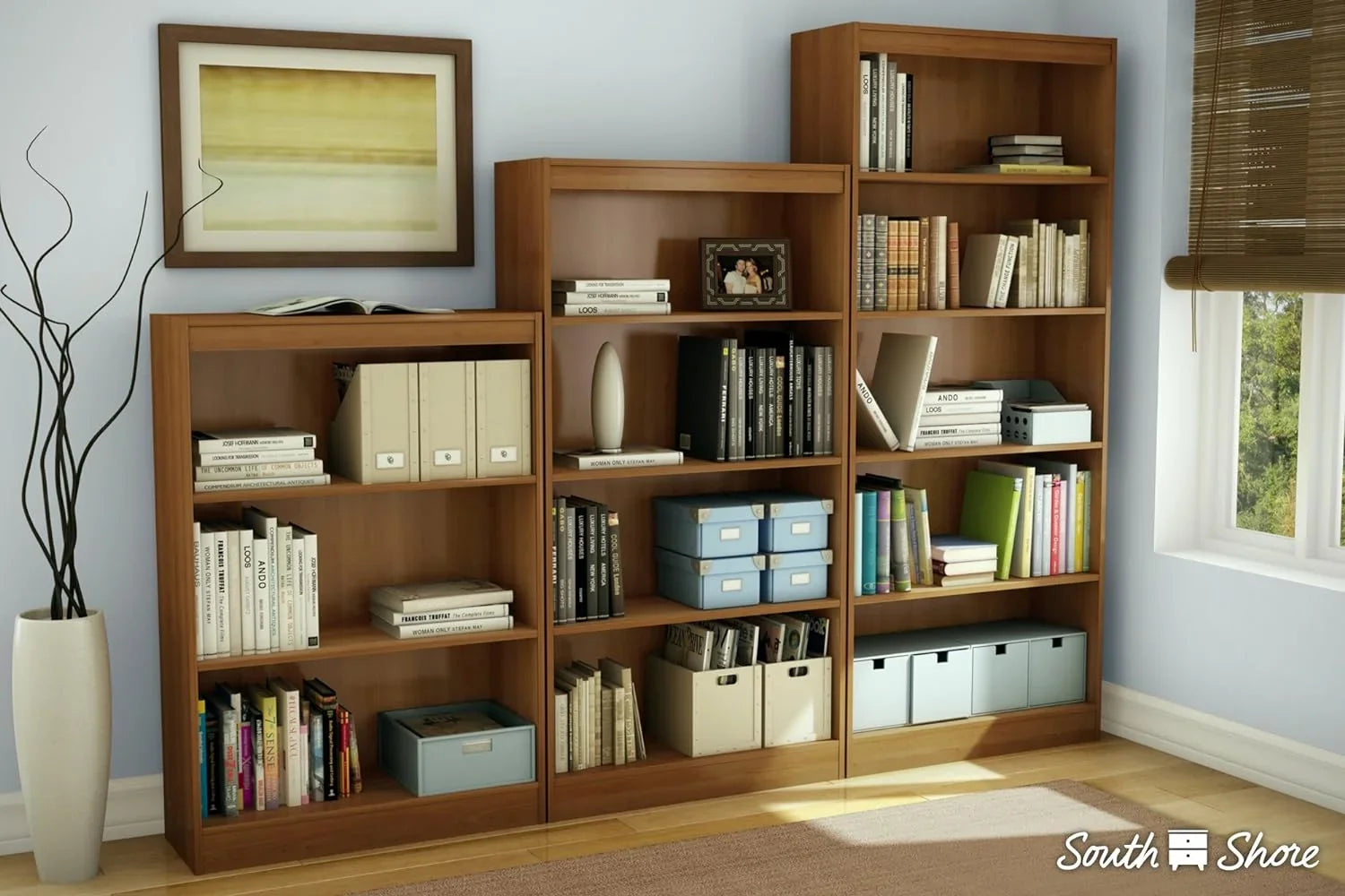 Axess 4-Shelf Bookcase-Morgan Cherry, 58-Inch