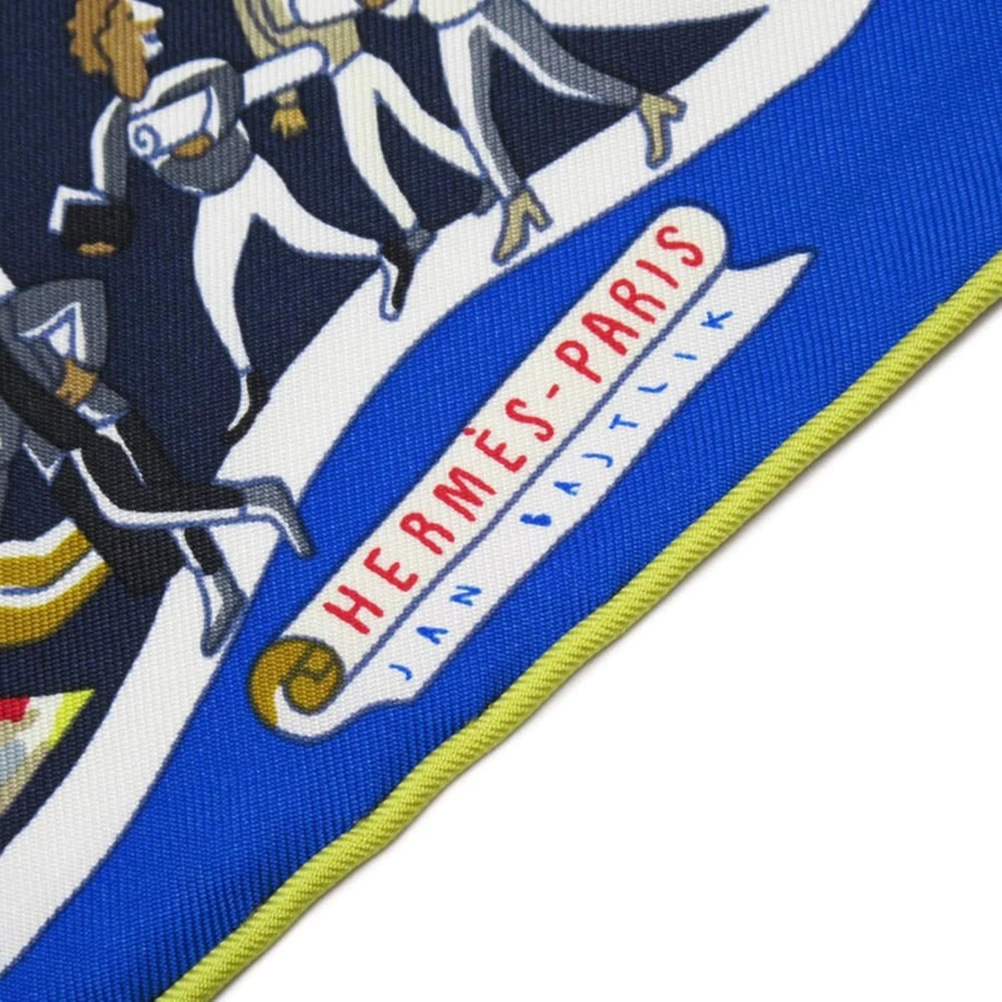 Pre-Owned Hermes HERMES Scarf Carre 90 EXPOSITION UNIVERSELL World Exposition Blue Series 100% Silk (Like New)