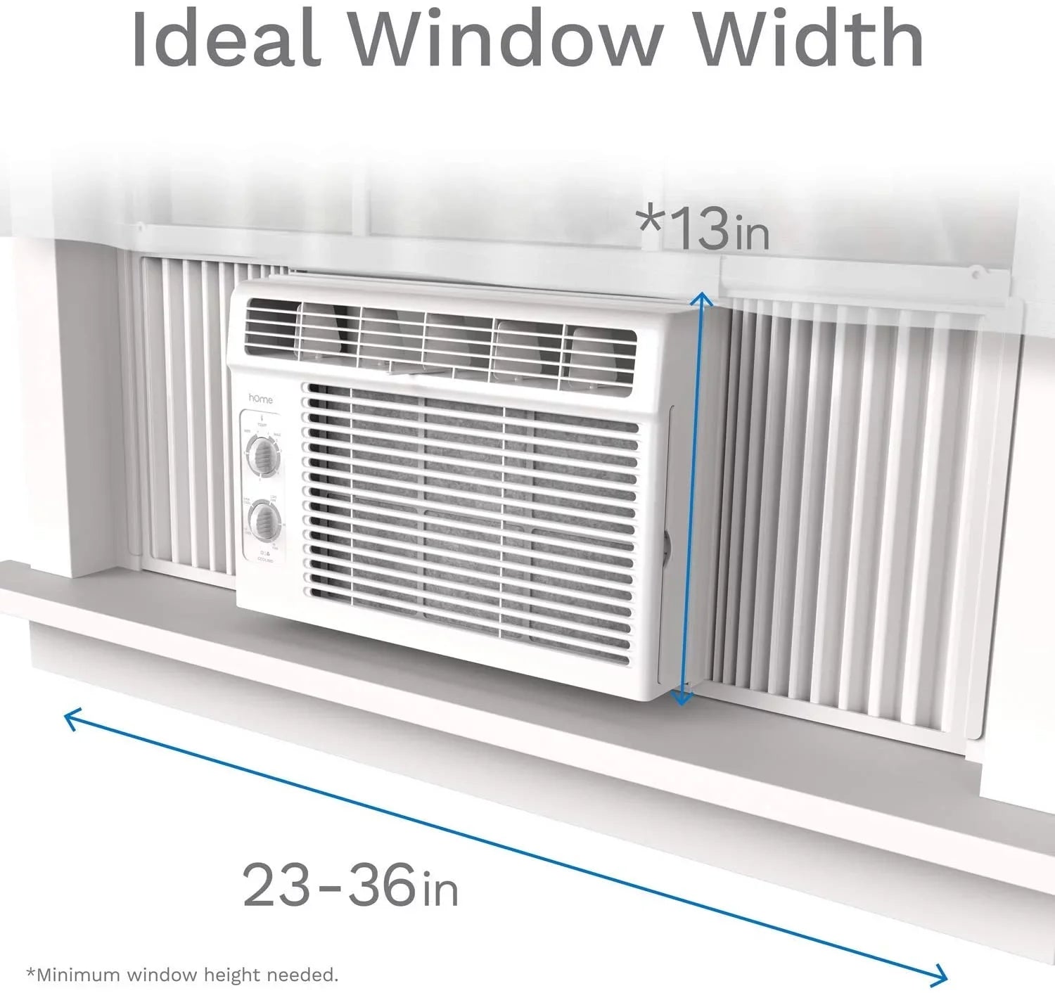 hOmeLabs Window Air Conditioner 5000 BTU - Easy Mechanical Control Compact AC Unit with Washable Reusable Filter, 2 Cooling Speeds, 2 Fan Speeds - Ideal for Bedroom and Rooms up to 150 Sq. Ft.