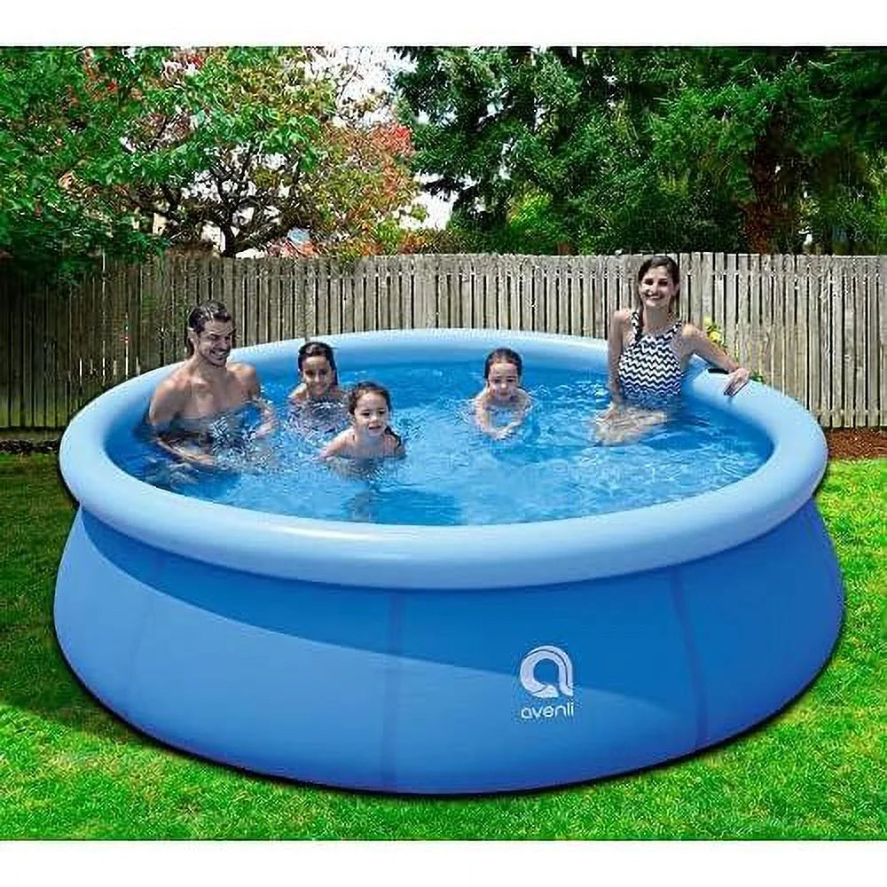 avenli 17807 10 foot x 30 inch 2 to 3 person capacity prompt set above ground kids infLatitudeable outdoor backyard kiddie swimming pool, blue
