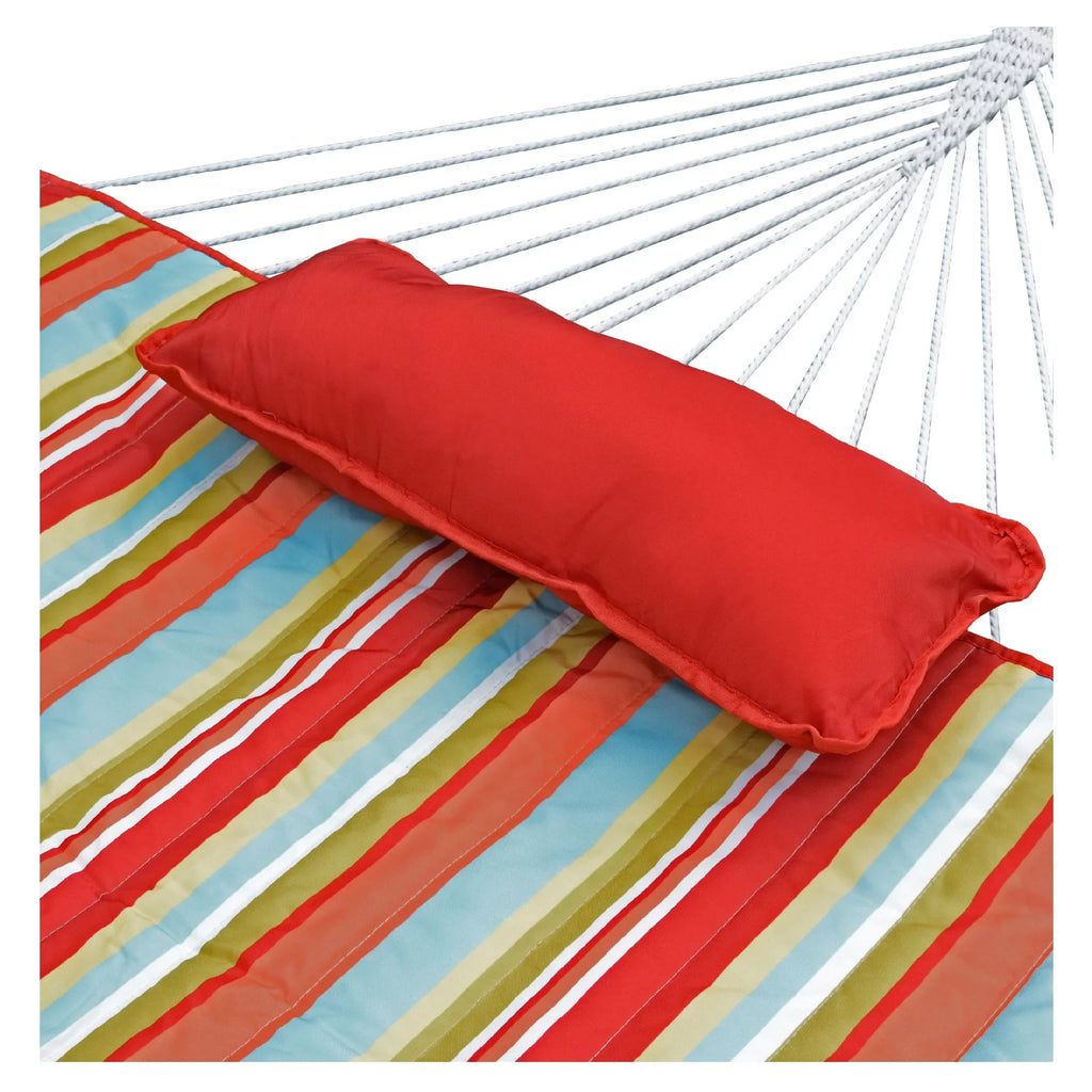 The Hamptons Collection 144" Striped Cotton Soft Comfort Hammock with Frame