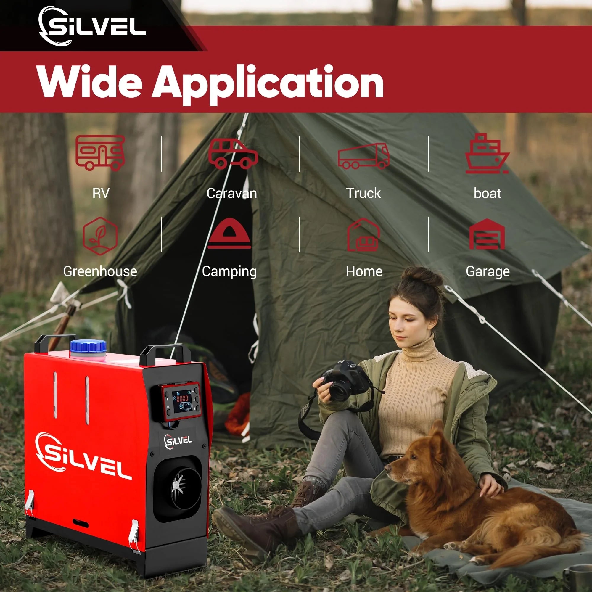 12V 8KW Diesel Heater, All-in-One Diesel Air Heater, Portable Diesel Heater with LCD Monitor & Remote Control, Fast Heating for Tent, Car, RV, Truck, Camper, Trailer, Motorhome