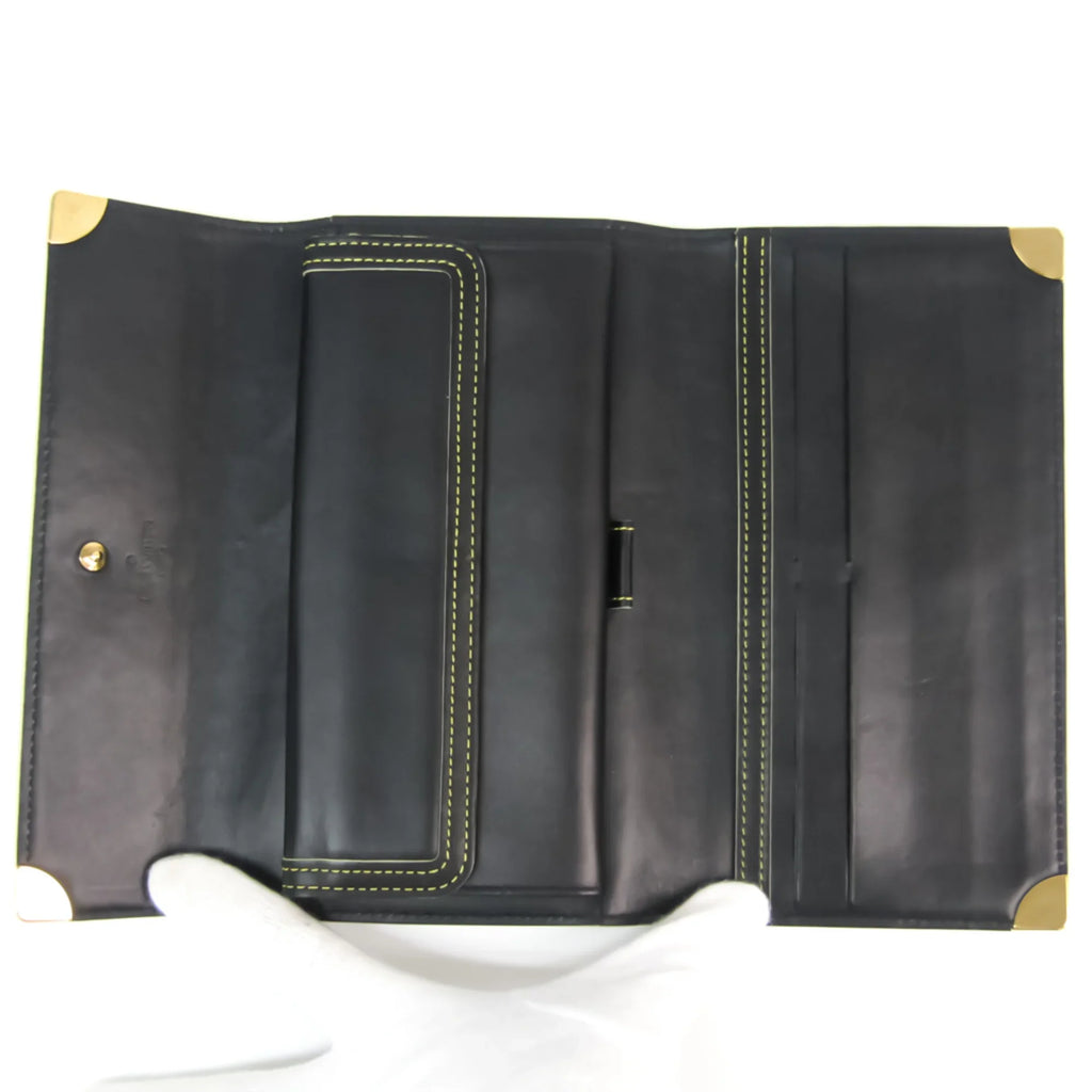 Pre-Owned Louis Vuitton Suhali Porte Tresor International M91836 Women's Suhali Leather Long Wallet (bi-fold) Noir (Good)